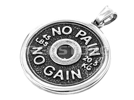 Oceľový prívesok NO PAIN NO GAIN